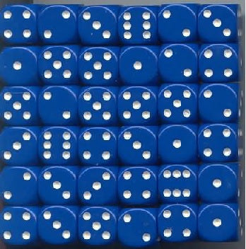 Chessex Opaque Blue/White 12mm d6 Dice Block | The CG Realm