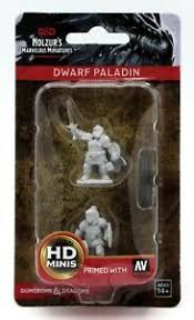 D&D Nolzur's Marvelous Miniatures Primed Dwarf Paladin | The CG Realm