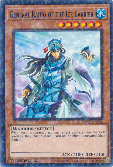 General Raiho of the Ice Barrier (Duel Terminal) [HAC1-EN046] Common | The CG Realm