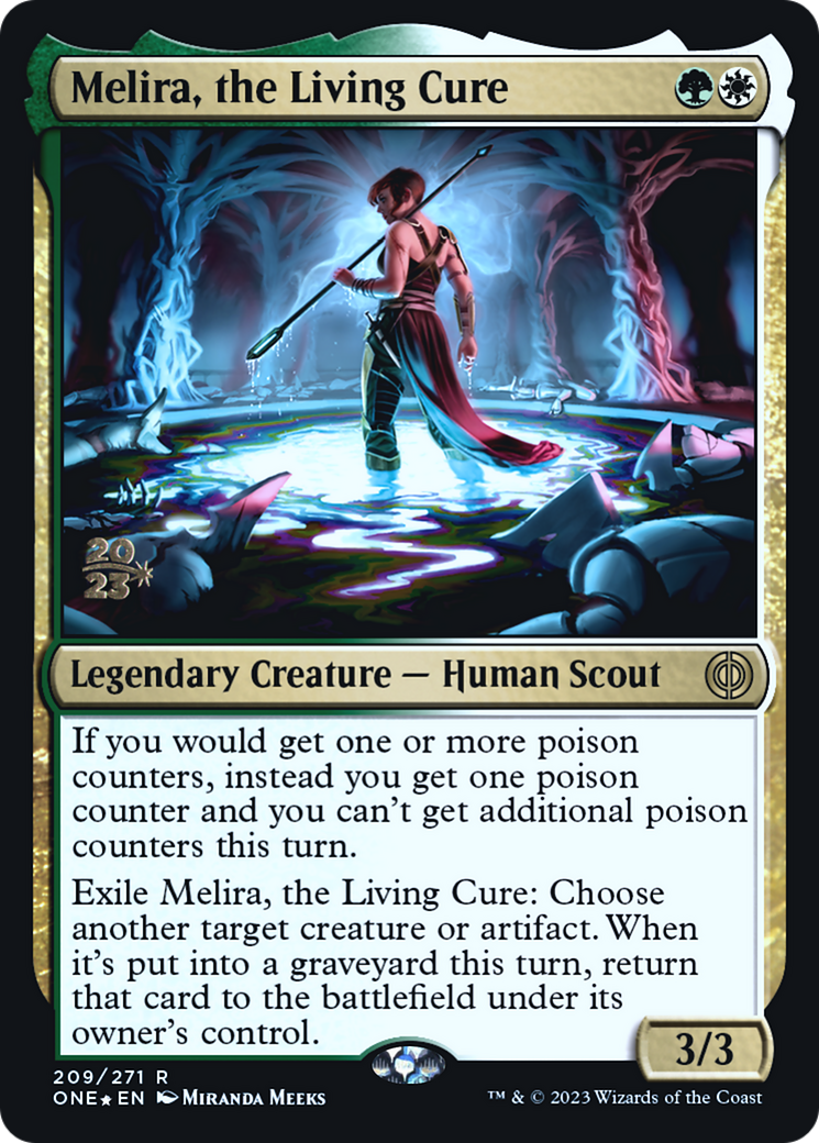 Melira, the Living Cure [Phyrexia: All Will Be One Prerelease Promos] | The CG Realm