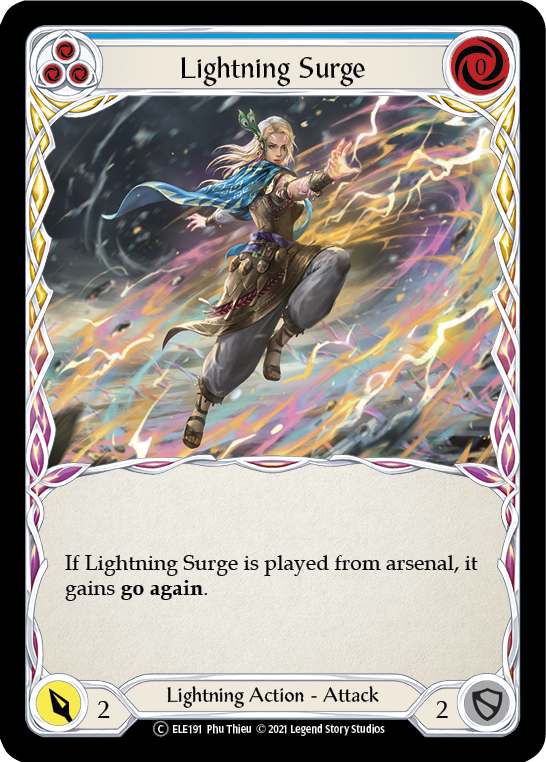 Lightning Surge (Blue) [U-ELE191] (Tales of Aria Unlimited)  Unlimited Rainbow Foil | The CG Realm