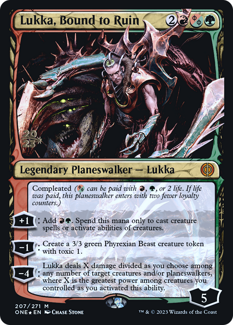 Lukka, Bound to Ruin [Phyrexia: All Will Be One Prerelease Promos] | The CG Realm