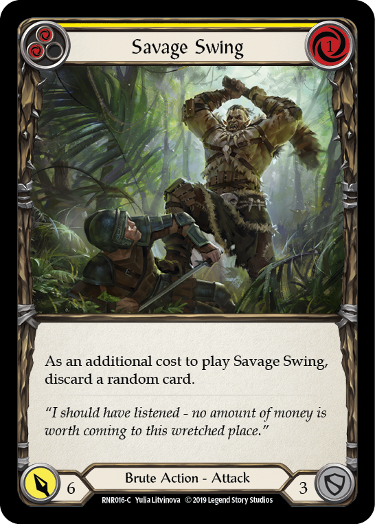 Savage Swing (Yellow) [RNR016-C] (Rhinar Hero Deck)  1st Edition Normal | The CG Realm