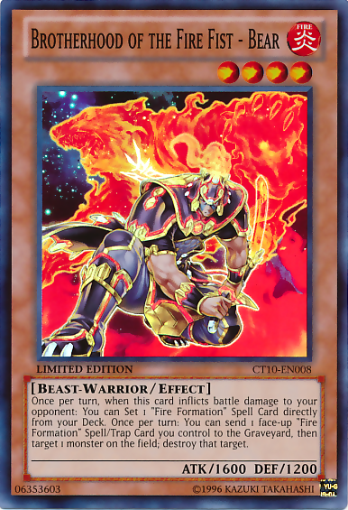 Brotherhood of the Fire Fist - Bear [CT10-EN008] Super Rare | The CG Realm