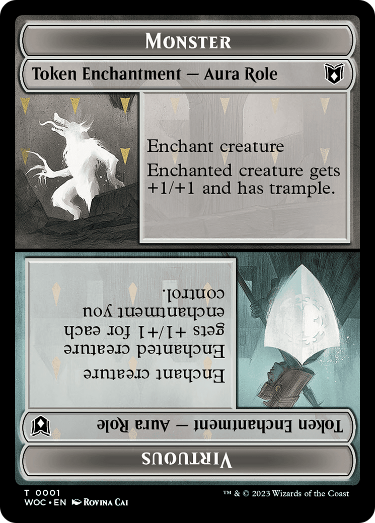 Copy // Monster Role / Virtuous Role Double-Sided Token [Wilds of Eldraine Commander Tokens] | The CG Realm