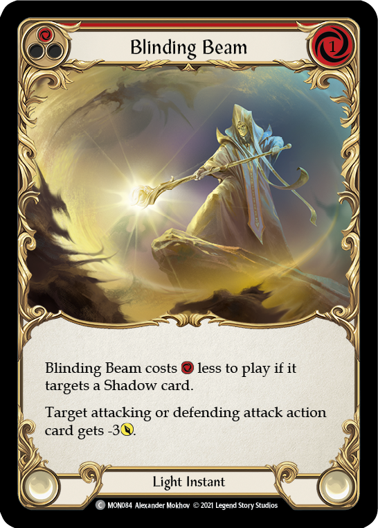 Blinding Beam (Red) [MON084-RF] (Monarch)  1st Edition Rainbow Foil | The CG Realm