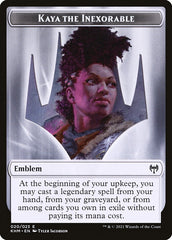 Human Warrior // Kaya, the Inexorable Emblem Double-Sided Token [Kaldheim Tokens] | The CG Realm