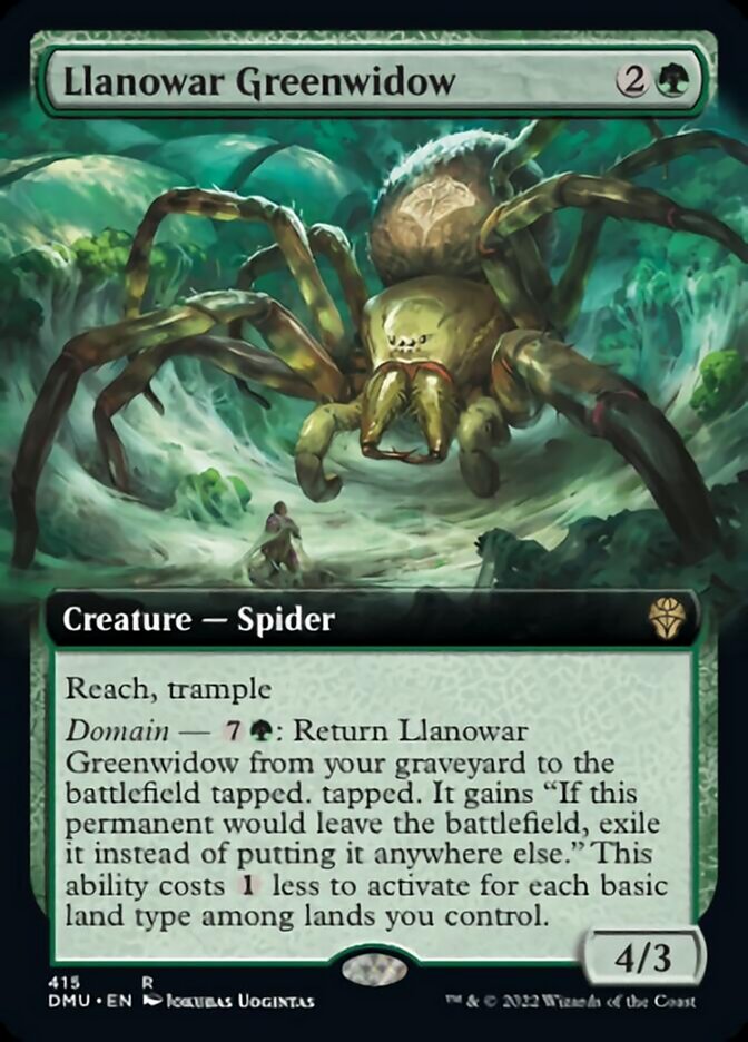 Llanowar Greenwidow (Extended Art) [Dominaria United] | The CG Realm