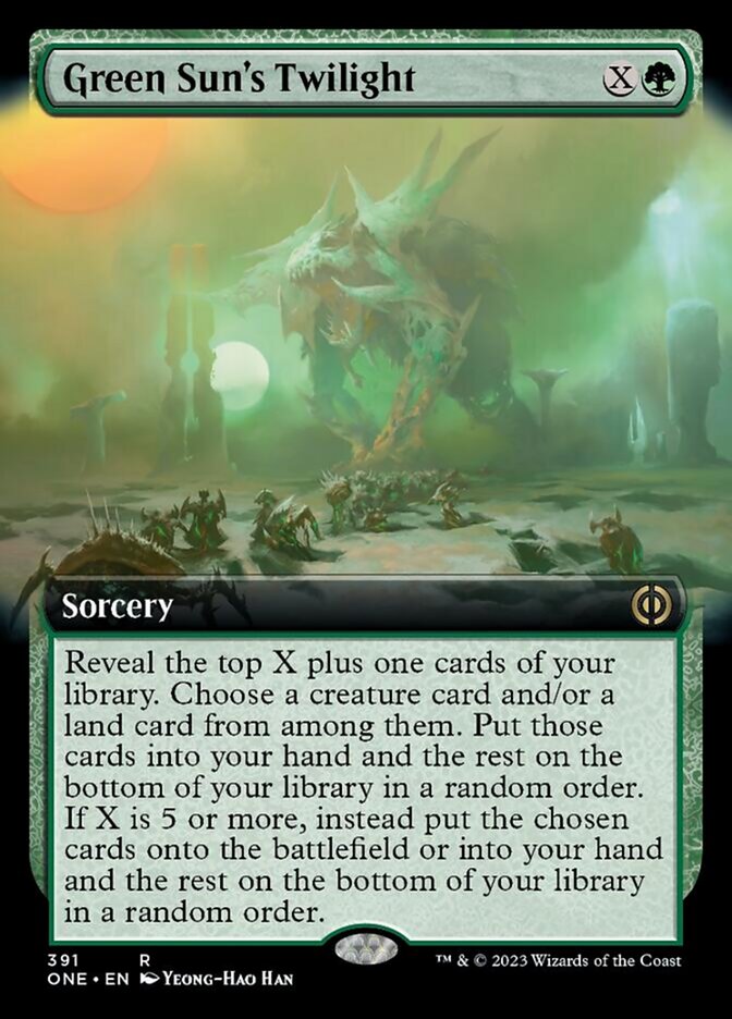 Green Sun's Twilight (Extended Art) [Phyrexia: All Will Be One] | The CG Realm