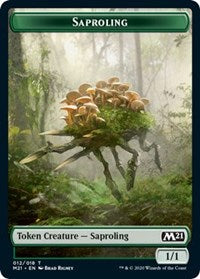 Saproling // Zombie Double-Sided Token [Core Set 2021 Tokens] | The CG Realm