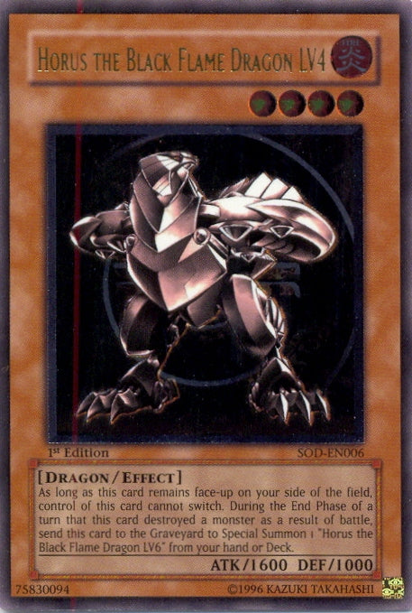 Horus The Black Flame Dragon LV4 [SOD-EN006] Ultimate Rare | The CG Realm