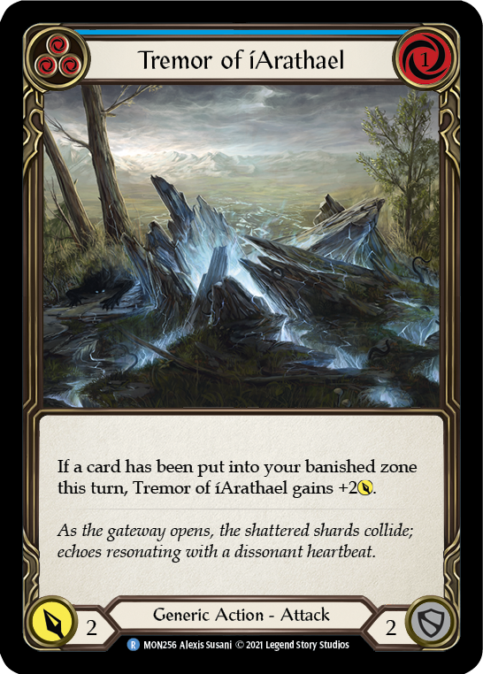 Tremor of iArathael (Blue) [MON256-RF] (Monarch)  1st Edition Rainbow Foil | The CG Realm