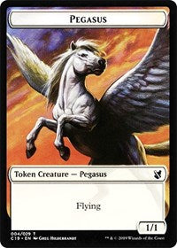 Pegasus // Human Double-Sided Token [Commander 2019 Tokens] | The CG Realm