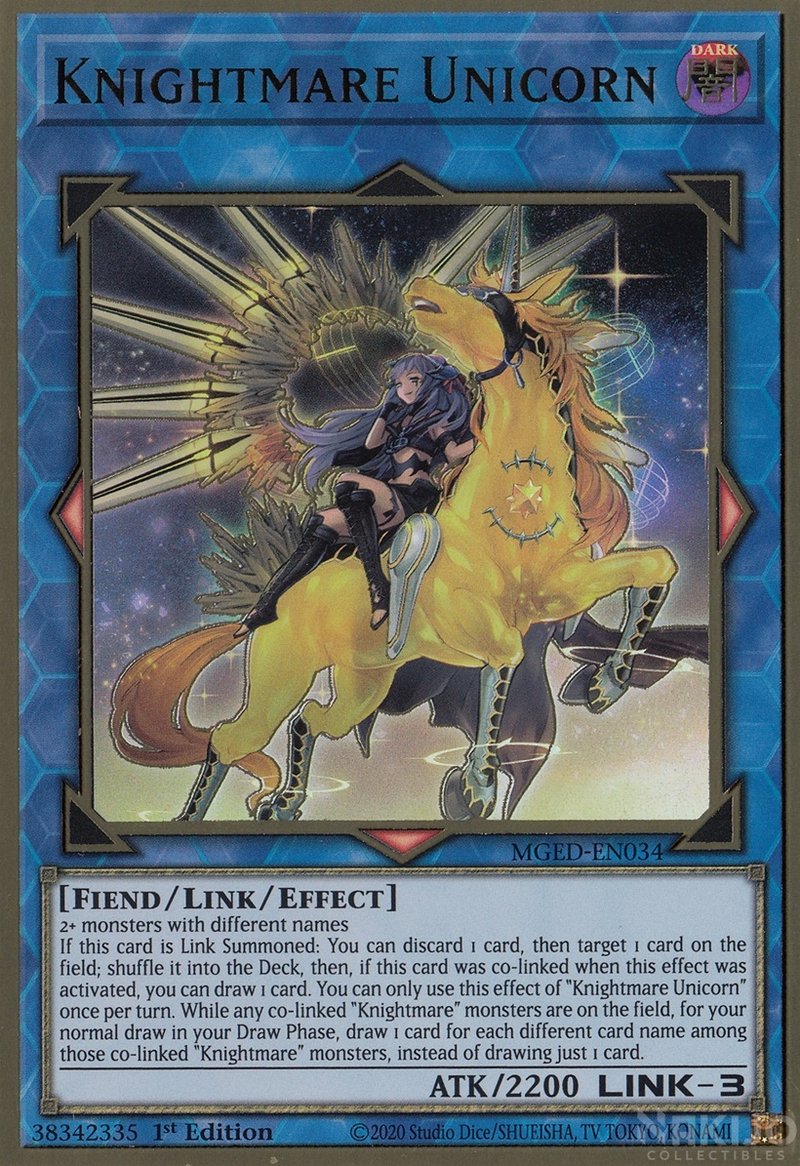 Knightmare Unicorn (Alternate Art) [MGED-EN034] Gold Rare | The CG Realm