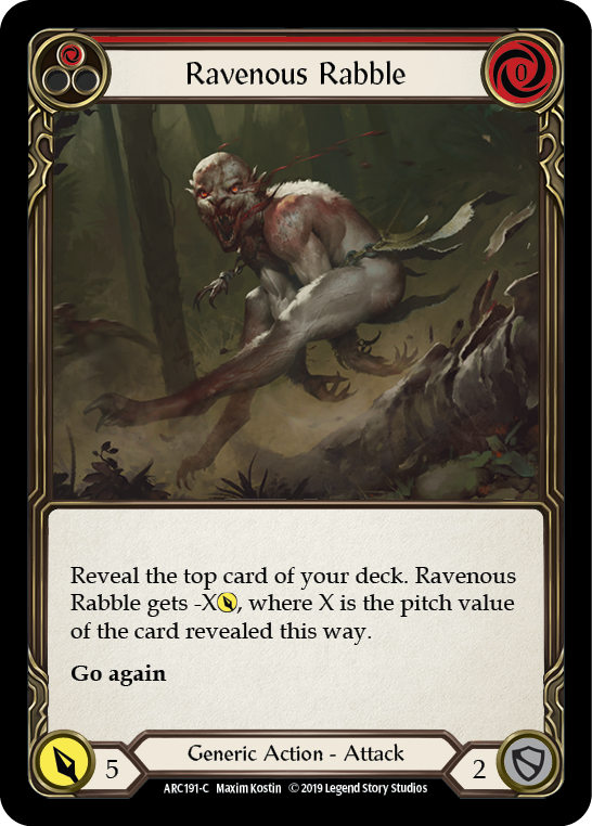 Ravenous Rabble (Red) [ARC191-C] (Arcane Rising)  1st Edition Rainbow Foil | The CG Realm