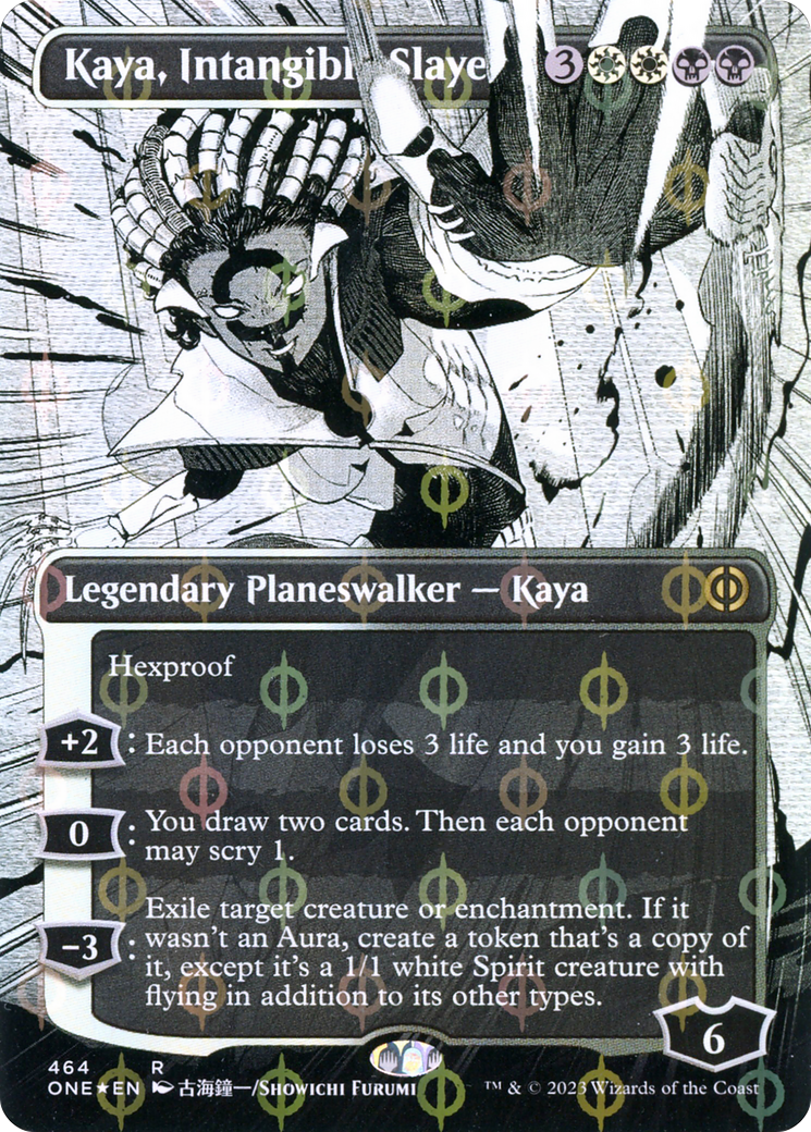 Kaya, Intangible Slayer (Borderless Manga Step-and-Compleat Foil) [Phyrexia: All Will Be One] | The CG Realm