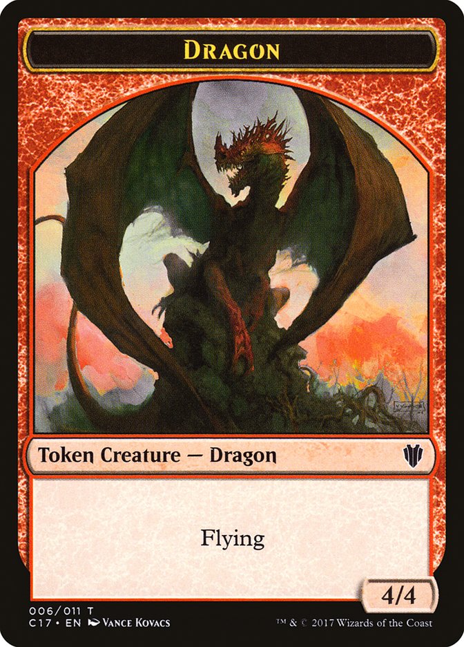 Cat Dragon // Dragon (006) Double-Sided Token [Commander 2017 Tokens] | The CG Realm