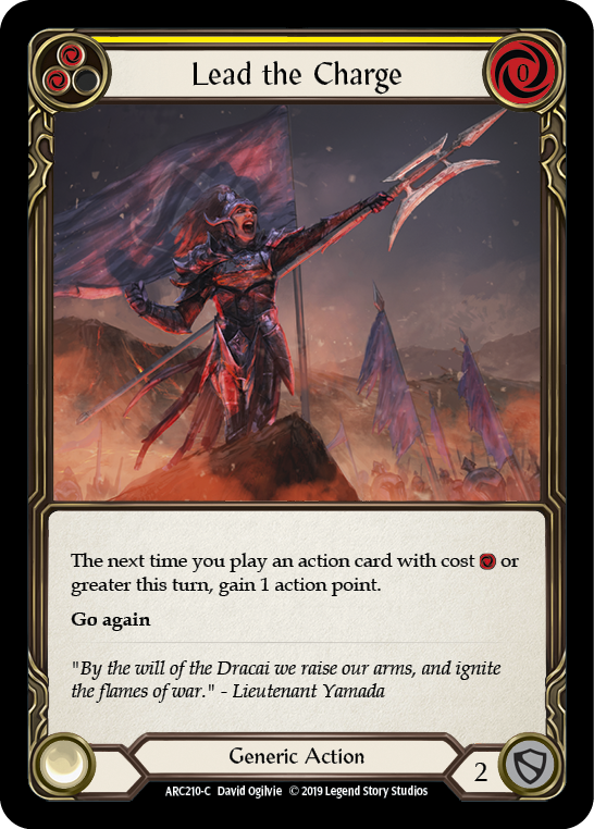 Lead the Charge (Yellow) [ARC210-C] (Arcane Rising)  1st Edition Rainbow Foil | The CG Realm