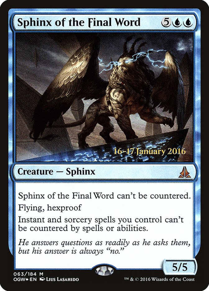 Sphinx of the Final Word [Oath of the Gatewatch Prerelease Promos] | The CG Realm