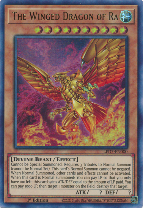 The Winged Dragon of Ra (Alternate Art) [LED7-EN000] Ultra Rare | The CG Realm