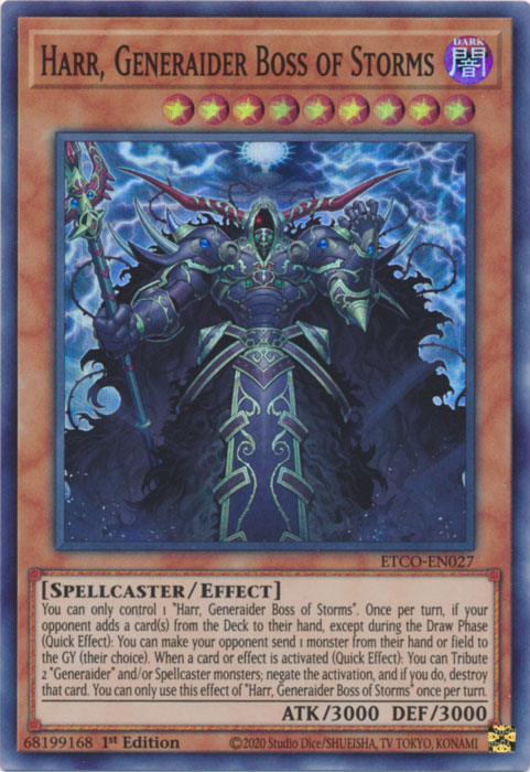 Harr, Generaider Boss of Storms [ETCO-EN027] Super Rare | The CG Realm