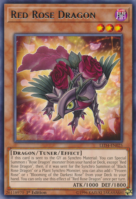 Red Rose Dragon [LED4-EN025] Rare | The CG Realm