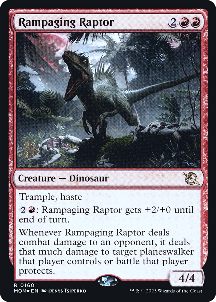 Rampaging Raptor [March of the Machine Prerelease Promos] | The CG Realm