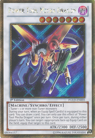 Power Tool Mecha Dragon [PGLD-EN005] Gold Secret Rare | The CG Realm