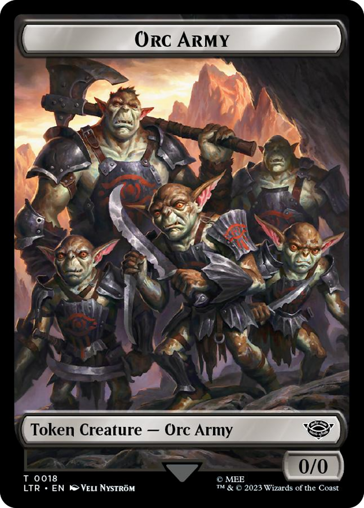 Orc Army (0018) // Food (0022) Double-Sided Token (Surge Foil) [The Lord of the Rings: Tales of Middle-Earth Tokens] | The CG Realm