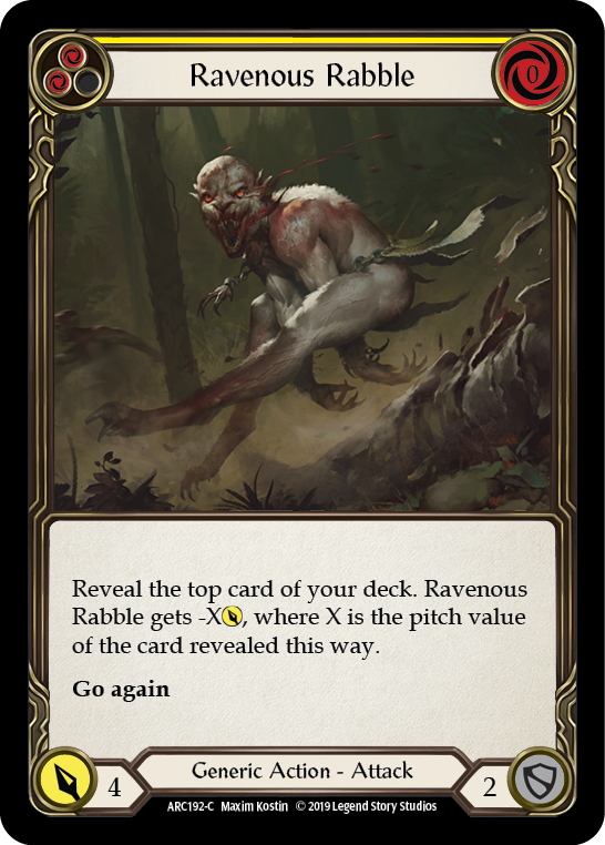 Ravenous Rabble (Yellow) [ARC192-C] (Arcane Rising)  1st Edition Rainbow Foil | The CG Realm