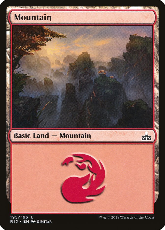 Mountain (195) [Rivals of Ixalan] | The CG Realm