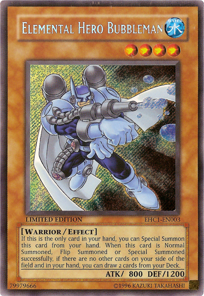 Elemental Hero Bubbleman [EHC1-EN003] Secret Rare | The CG Realm