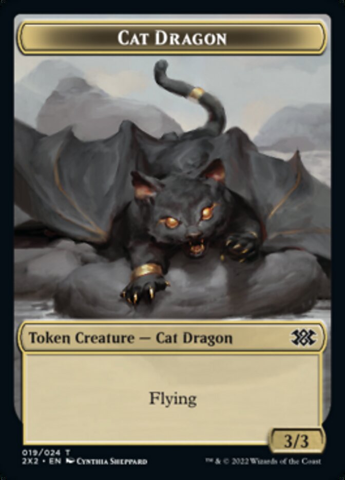 Cat Dragon // Eldrazi Scion Double-Sided Token [Double Masters 2022 Tokens] | The CG Realm