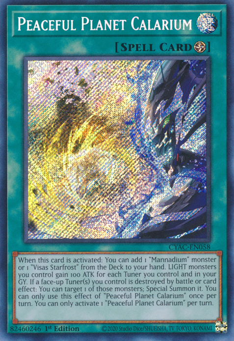 Peaceful Planet Calarium [CYAC-EN058] Secret Rare | The CG Realm