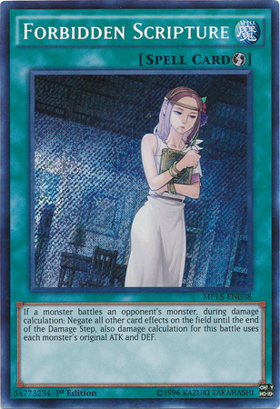 Forbidden Scripture [MP15-EN038] Secret Rare | The CG Realm