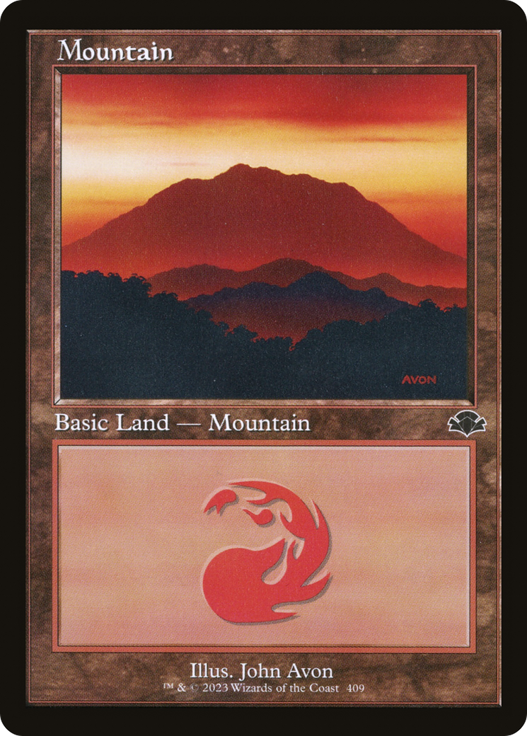 Mountain (409) (Retro) [Dominaria Remastered] | The CG Realm