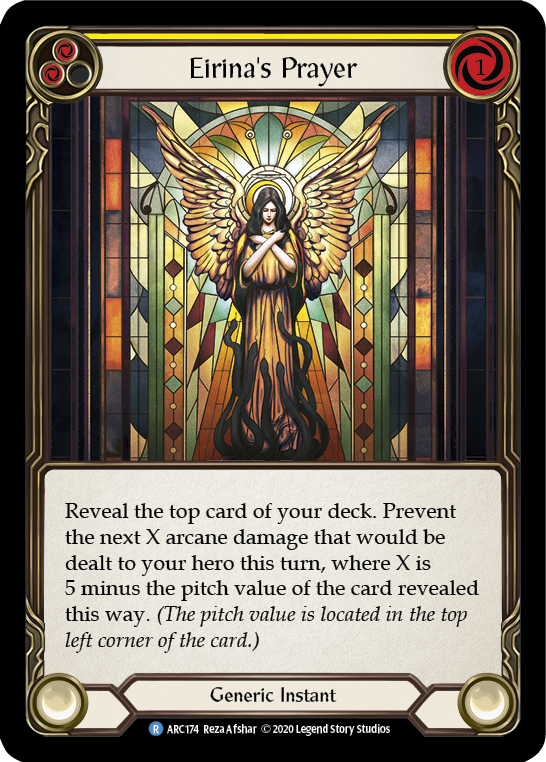 Eirina's Prayer (Yellow) [U-ARC174] (Arcane Rising Unlimited)  Unlimited Rainbow Foil | The CG Realm