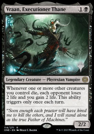 Vraan, Executioner Thane (Promo Pack) [Phyrexia: All Will Be One Promos] | The CG Realm