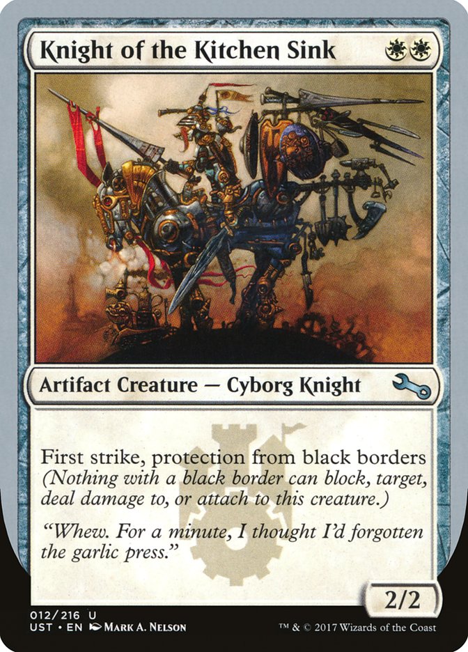 Knight of the Kitchen Sink ("protection from black border") [Unstable] | The CG Realm