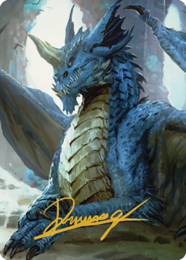 Young Blue Dragon Art Card (Gold-Stamped Signature) [Commander Legends: Battle for Baldur's Gate Art Series] | The CG Realm