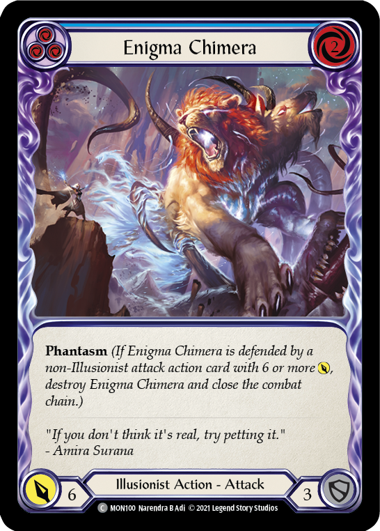 Enigma Chimera (Blue) [MON100-RF] (Monarch)  1st Edition Rainbow Foil | The CG Realm