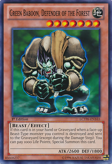 Green Baboon, Defender of the Forest [LCYW-EN165] Common | The CG Realm