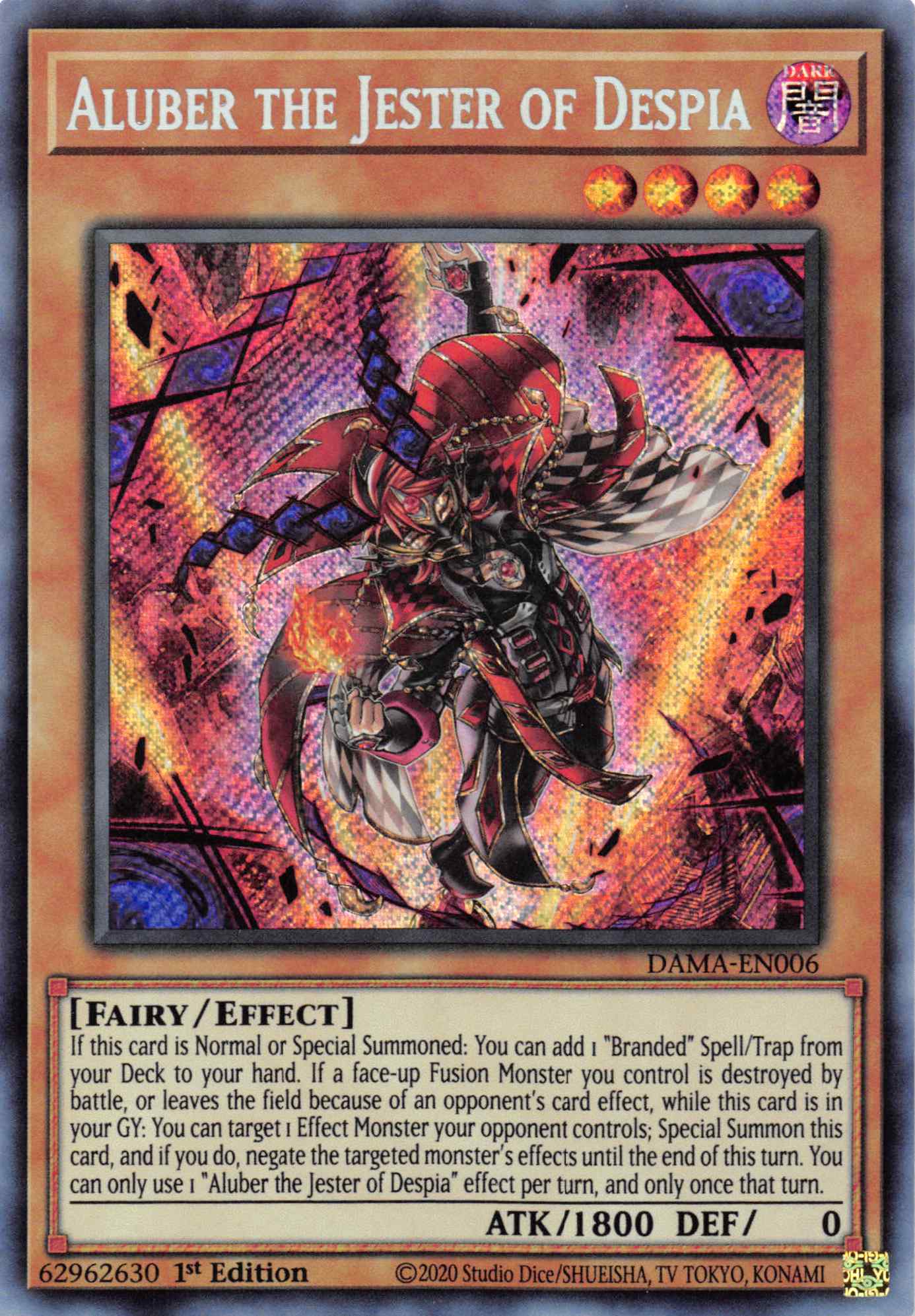 Aluber the Jester of Despia [DAMA-EN006] Secret Rare | The CG Realm