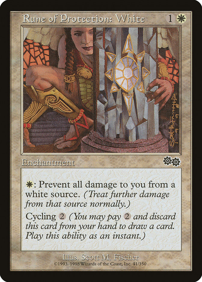 Rune of Protection: White [Urza's Saga] | The CG Realm