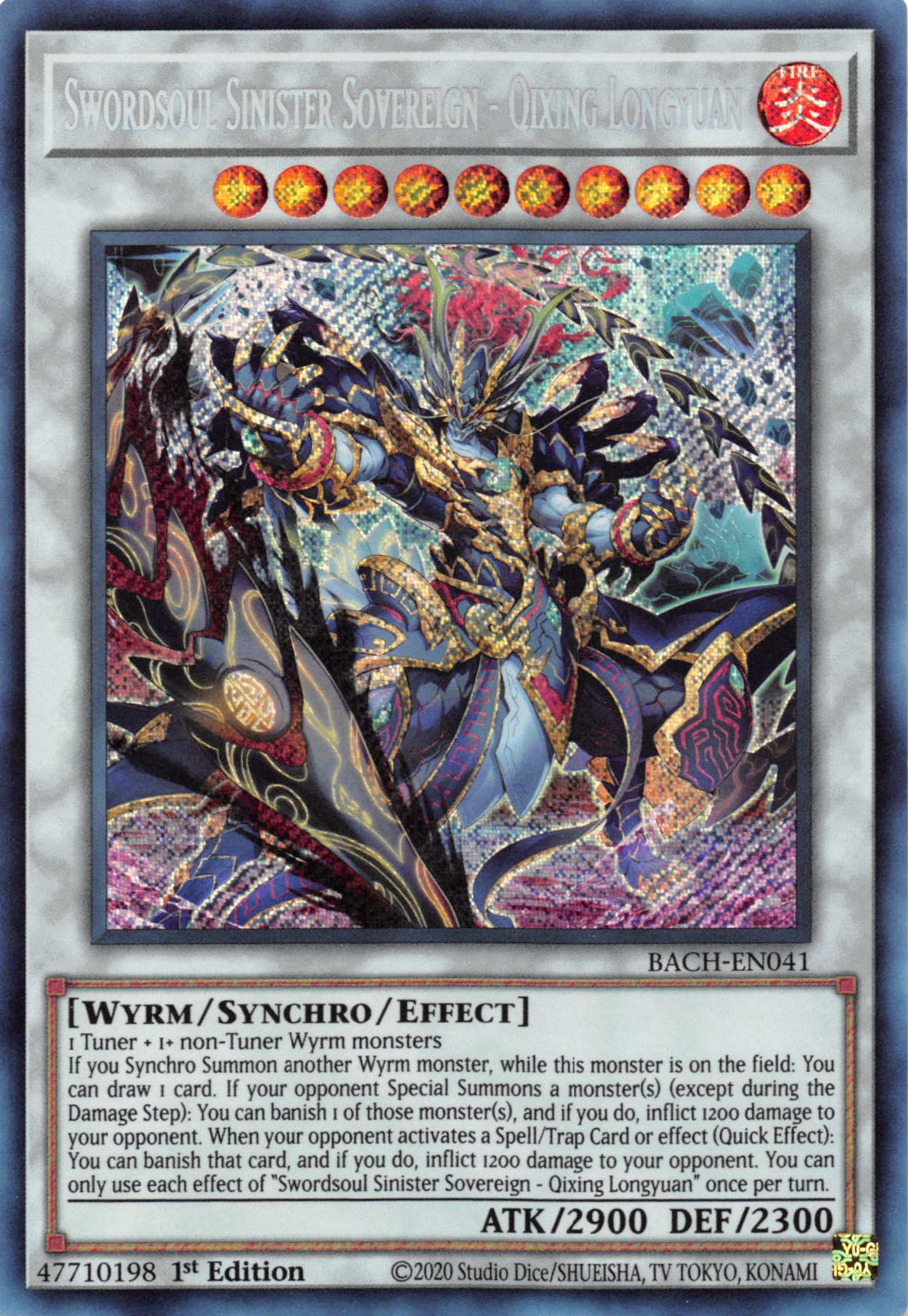 Swordsoul Sinister Sovereign - Qixing Longyuan [BACH-EN041] Secret Rare | The CG Realm