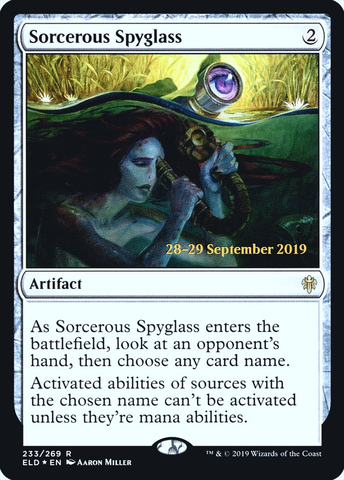 Sorcerous Spyglass [Throne of Eldraine Prerelease Promos] | The CG Realm