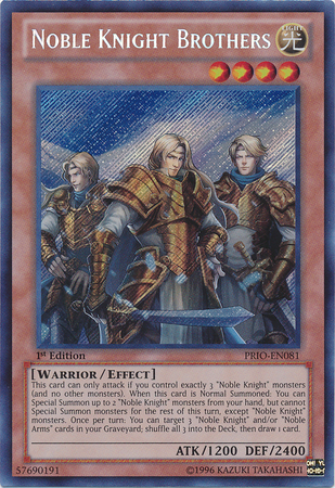 Noble Knight Brothers [PRIO-EN081] Secret Rare | The CG Realm