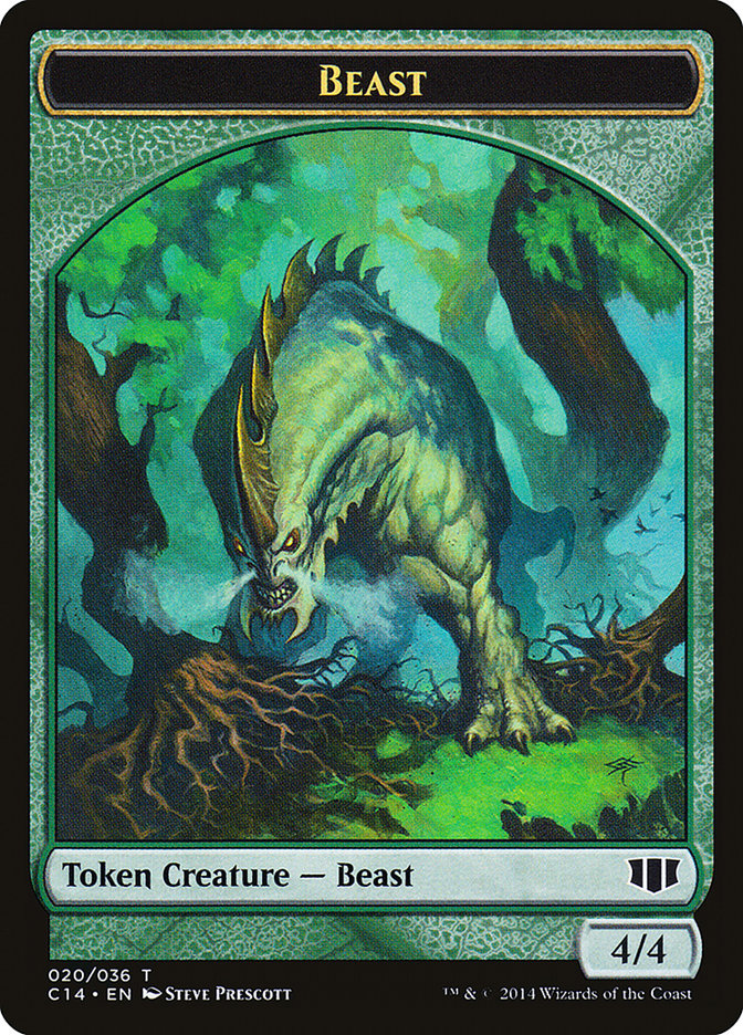 Elf Druid // Beast (020/036) Double-Sided Token [Commander 2014 Tokens] | The CG Realm