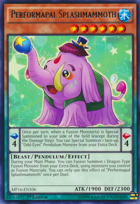 Performapal Splashmammoth [MP16-EN106] Rare | The CG Realm