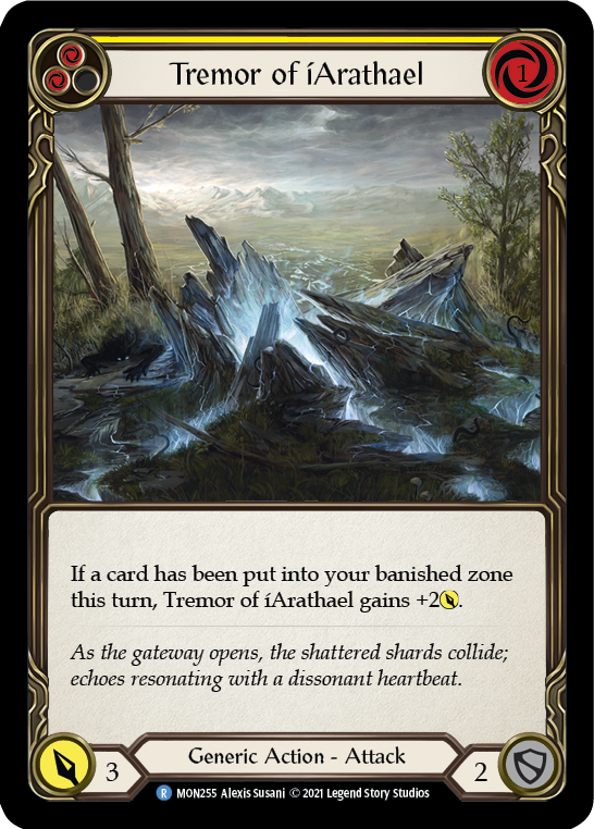 Tremor of iArathael (Yellow) [MON255-RF] (Monarch)  1st Edition Rainbow Foil | The CG Realm